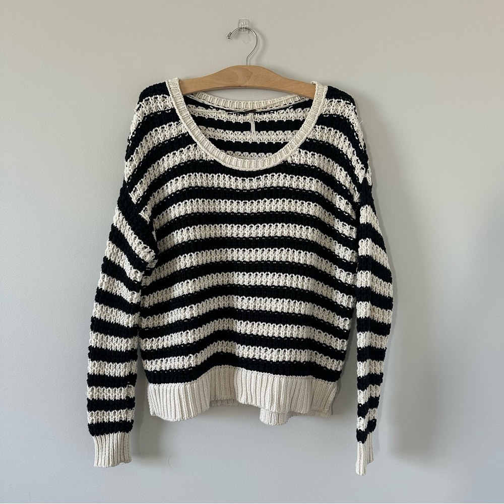 Free People Knit Scoop Neck Striped Sweater